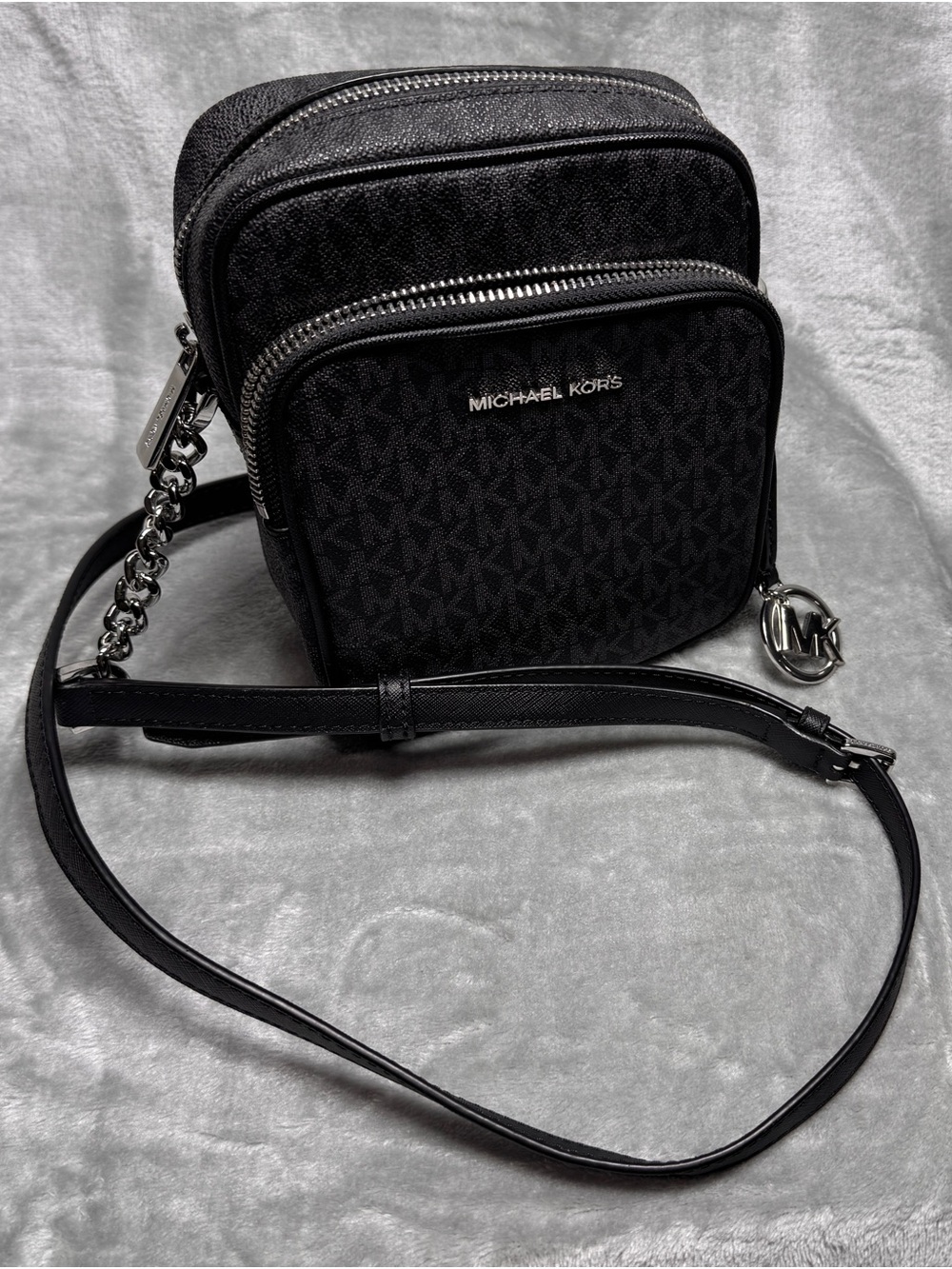 Michael Kors Black Signature Crossbody Camera Bag